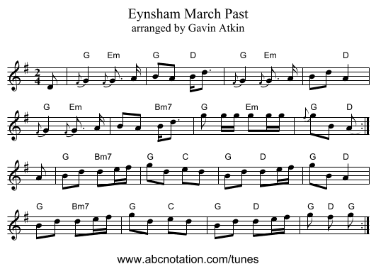 Eynsham March Past - staff notation