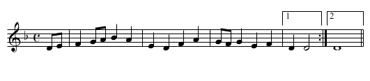Fa la nana - staff notation