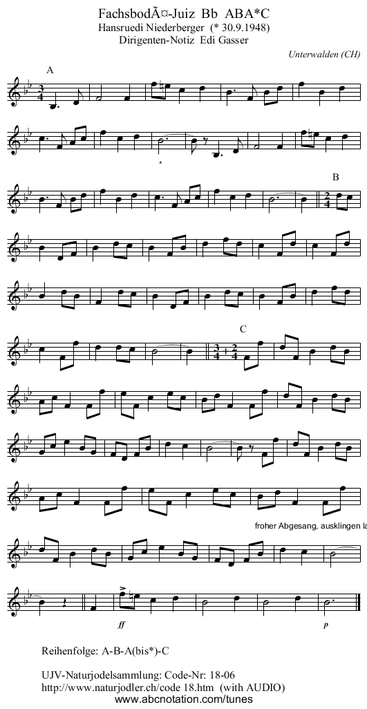 FachsbodÃ¤-Juiz  Bb  ABA*C - staff notation