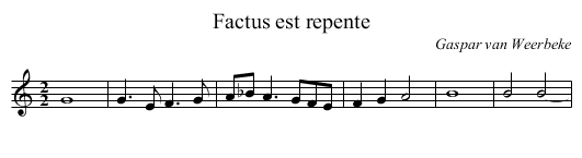 Factus est repente - staff notation