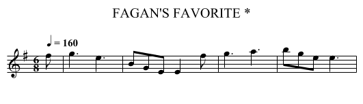 FAGAN'S FAVORITE * - staff notation