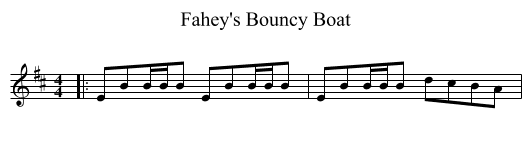 Fahey's Bouncy Boat - staff notation