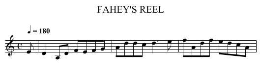 FAHEY'S REEL - staff notation