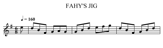 FAHY'S JIG - staff notation
