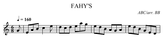 FAHY'S - staff notation