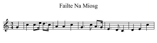 Failte Na Miosg - staff notation