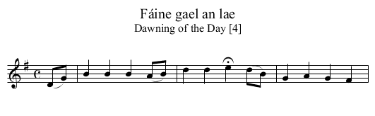Fáine gael an lae - staff notation