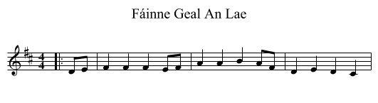 Fáinne Geal An Lae - staff notation