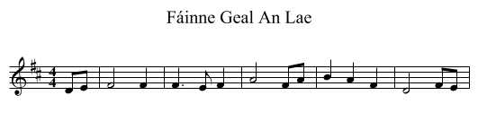Fáinne Geal An Lae - staff notation
