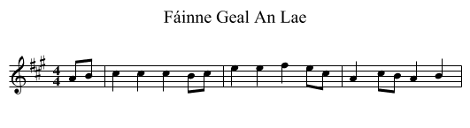 Fáinne Geal An Lae - staff notation