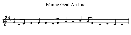 Fáinne Geal An Lae - staff notation