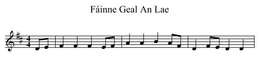 Fáinne Geal An Lae - staff notation