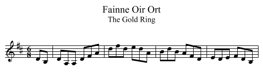 Fainne Oir Ort - staff notation