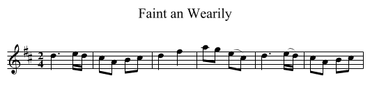 Faint an Wearily - staff notation