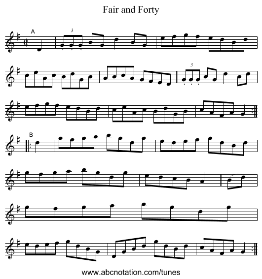 Fair and Forty - staff notation