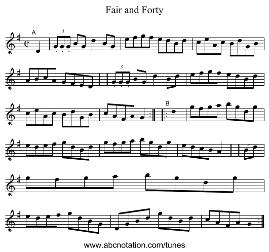 Fair and Forty - staff notation