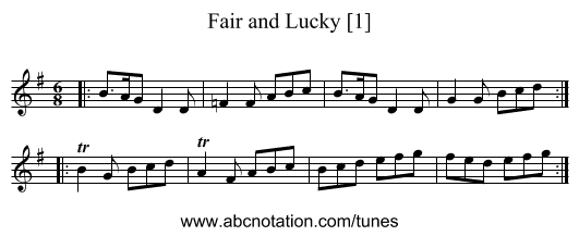 Fair and Lucky [1] - staff notation
