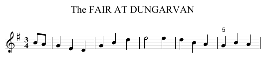 FAIR AT DUNGARVAN, The - staff notation