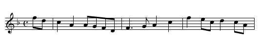 Fair Darling of My Heart - staff notation