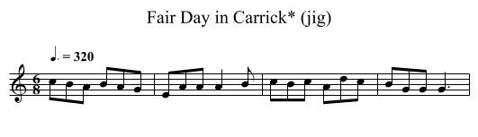 Fair Day in Carrick* (jig) - staff notation