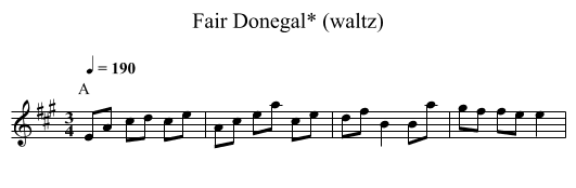 Fair Donegal* (waltz) - staff notation