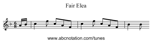 Fair Elea - staff notation