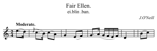 Fair Ellen. - staff notation