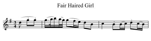 Fair Haired Girl - staff notation