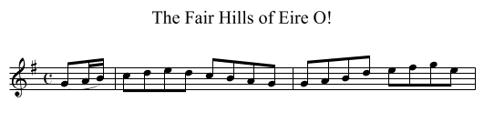 Fair Hills of Eire O!, The  - staff notation