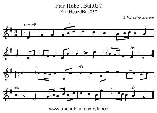 Fair Hobe JBut.037 - staff notation