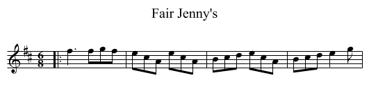 Fair Jenny's - staff notation
