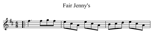 Fair Jenny's - staff notation
