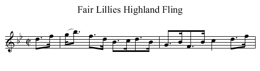 Fair Lillies Highland Fling - staff notation
