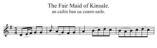 Fair Maid of Kinsale., The - staff notation