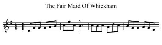 Fair Maid Of Whickham, The  - staff notation