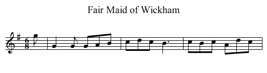 Fair Maid of Wickham - staff notation