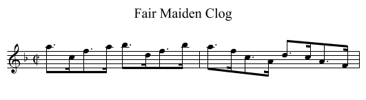 Fair Maiden Clog - staff notation