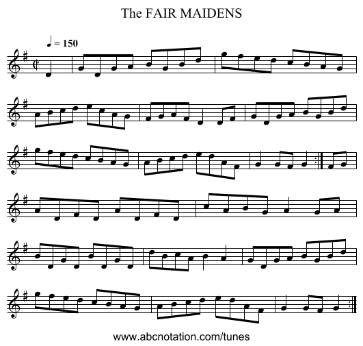 FAIR MAIDENS, The - staff notation