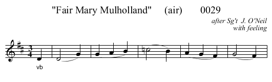 Fair Mary Mulholland     (air)       0029 - staff notation