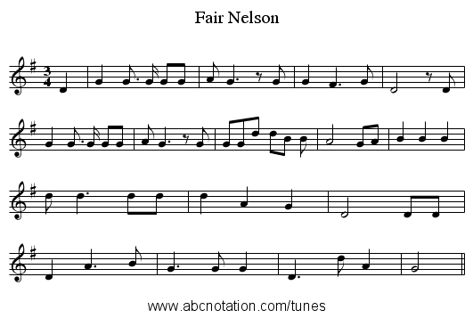 Fair Nelson - staff notation