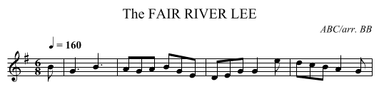 FAIR RIVER LEE, The - staff notation