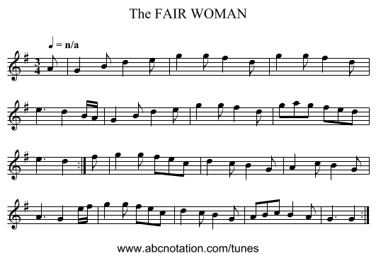 FAIR WOMAN, The - staff notation