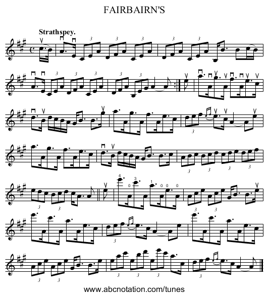 FAIRBAIRN'S - staff notation