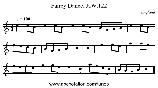 Fairey Dance. JaW.122 - staff notation