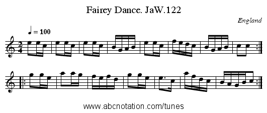 Fairey Dance. JaW.122 - staff notation