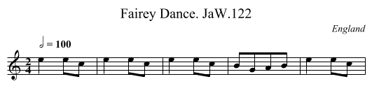 Fairey Dance. JaW.122 - staff notation