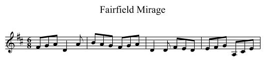 Fairfield Mirage - staff notation