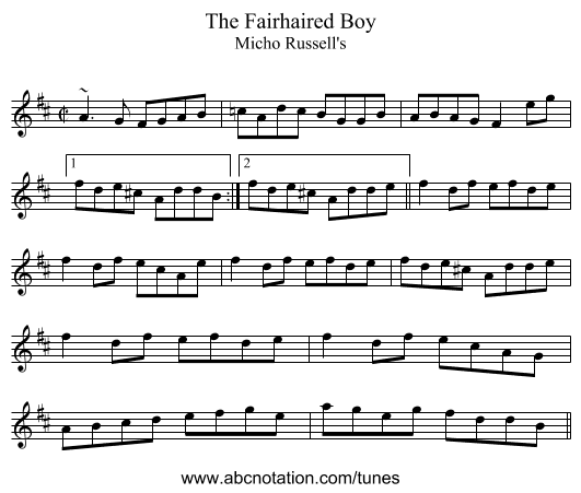 Fairhaired Boy, The - staff notation