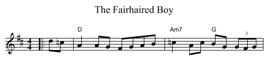Fairhaired Boy, The  - staff notation