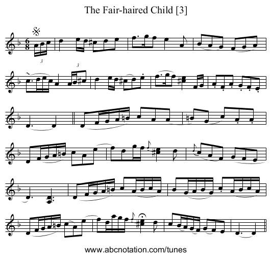 Fair-haired Child [3], The - staff notation
